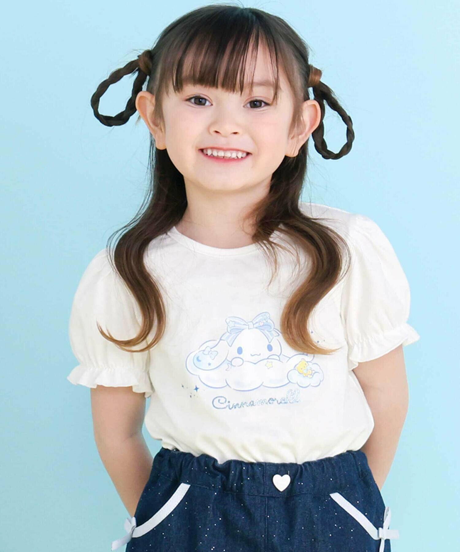 🆕【⭐訂購⭐】🇯🇵日本直送🌀#肉桂狗/ #布丁狗  泡泡袖印花TEE+格紋喇叭胸衣 兩件套🌀[ELBA-0161][260310]