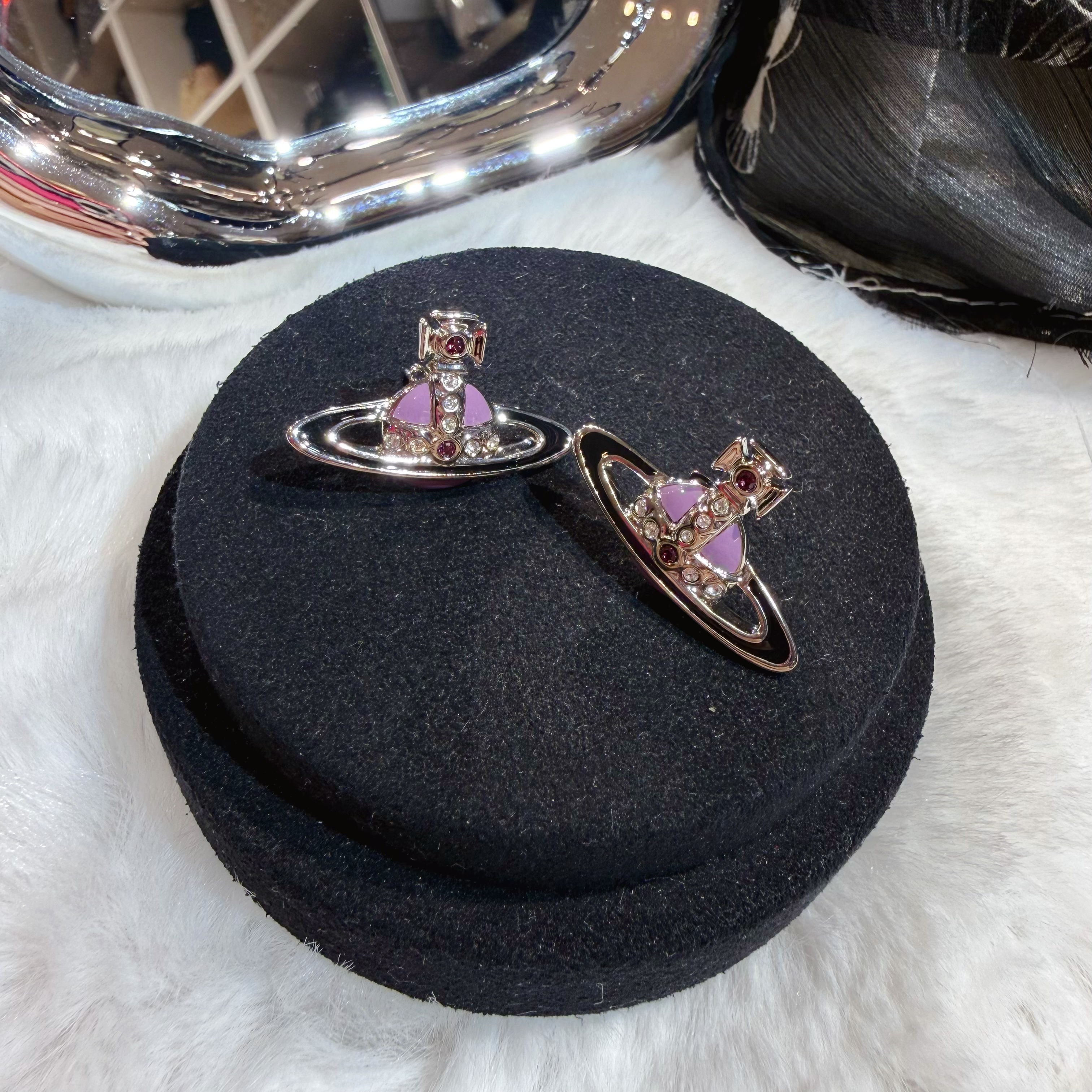 Vivienne Westwood orb earrings purple