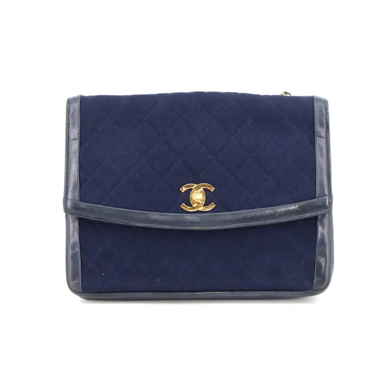 Chanel Vintage Matelasse Coco Mark Single Chain Flap Bag