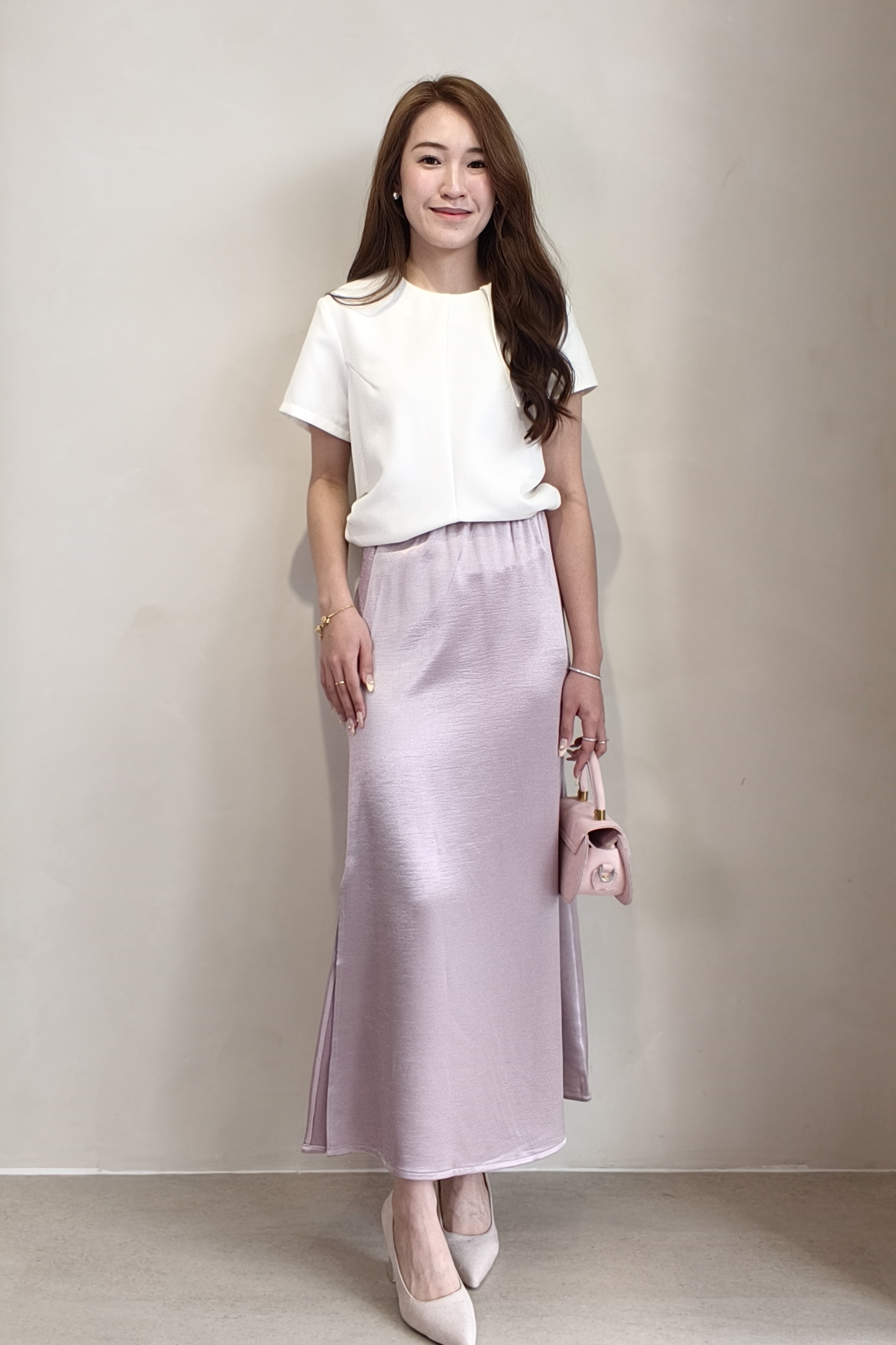 941 Lustre Satin Midi Skirt