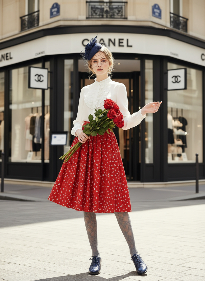 日本製APV禮儀教室篇玫瑰花束經典裙子