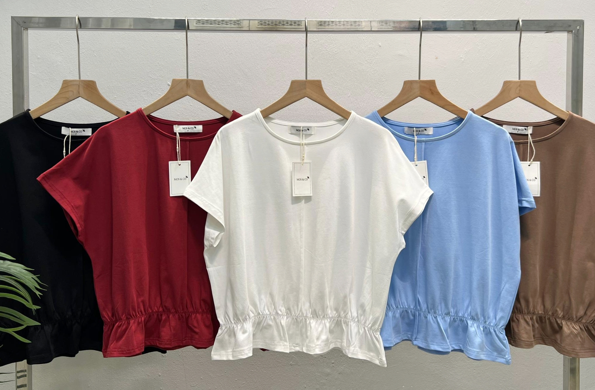 LY1106 Round Neck Fully Elastic Waist Tee