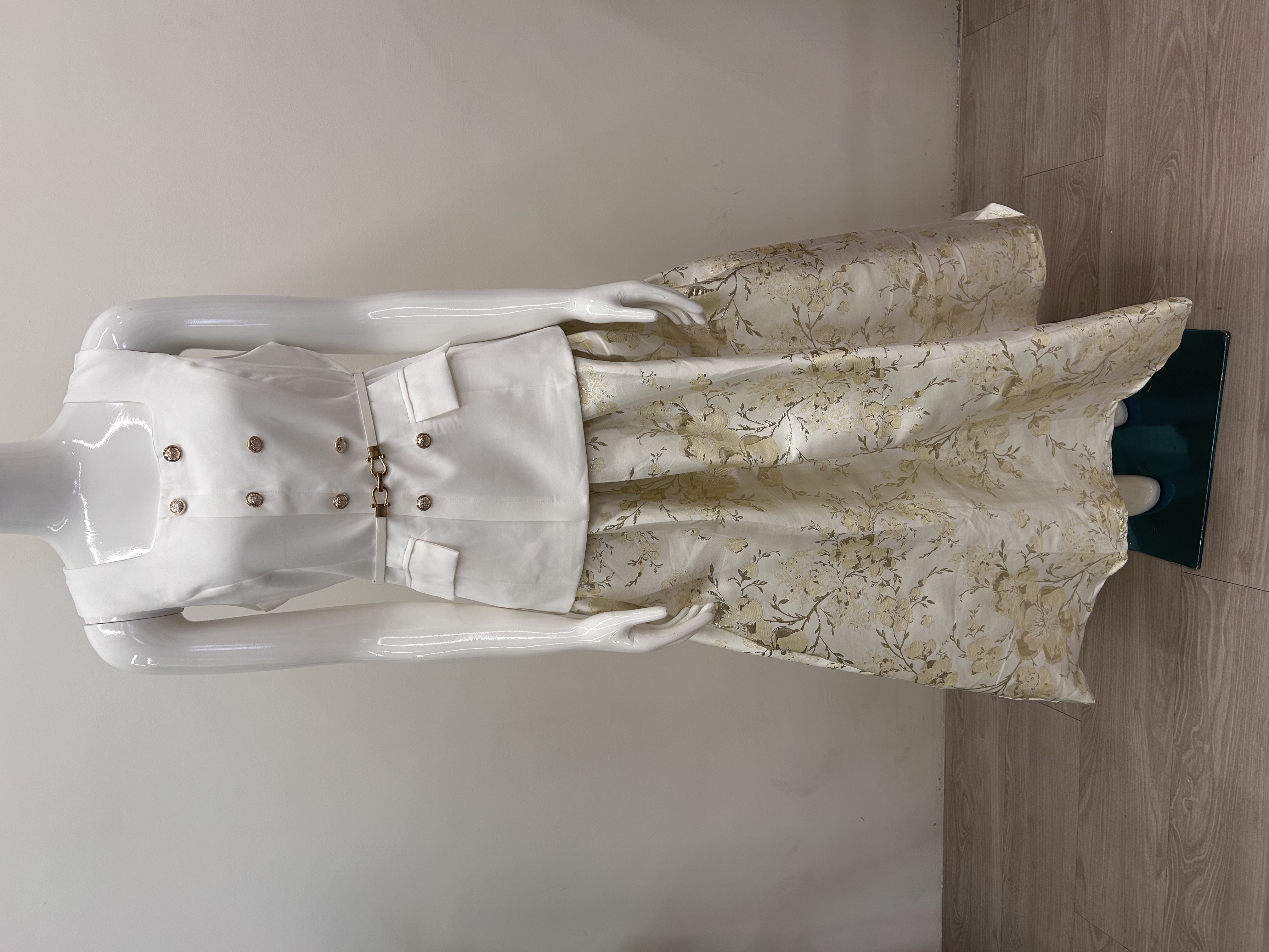 581.WB BTS Top + Embroidered Skirt