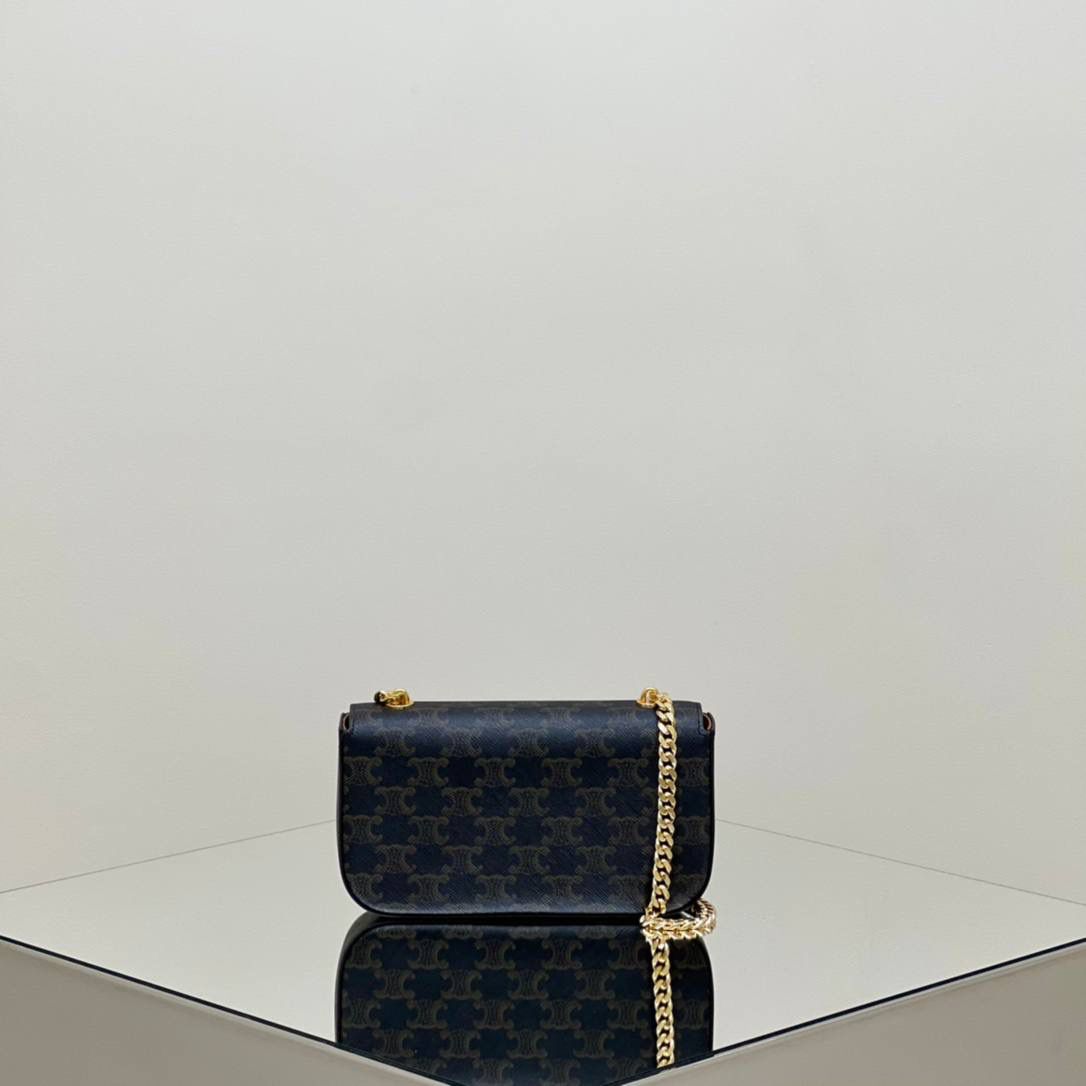 🔥大货实拍图 𝗖𝗘𝗟𝗜𝗡𝗘 ♥ 𝗧𝗥𝗜𝗢𝗠𝗣𝗛𝗘链条腋下包 型号：197992 尺寸：20.5*10.5*4cm