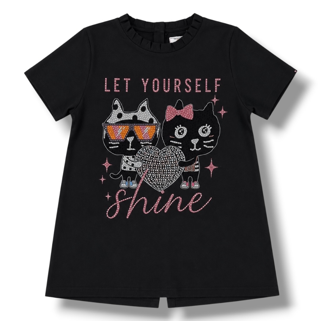 Skye x Pebbly Bejewel Heart Button Tee