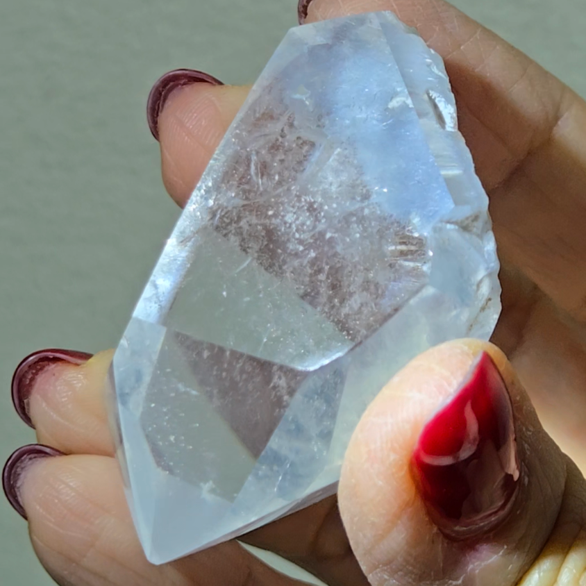 Dumortierite point with baby blue fibrous needles - DM37