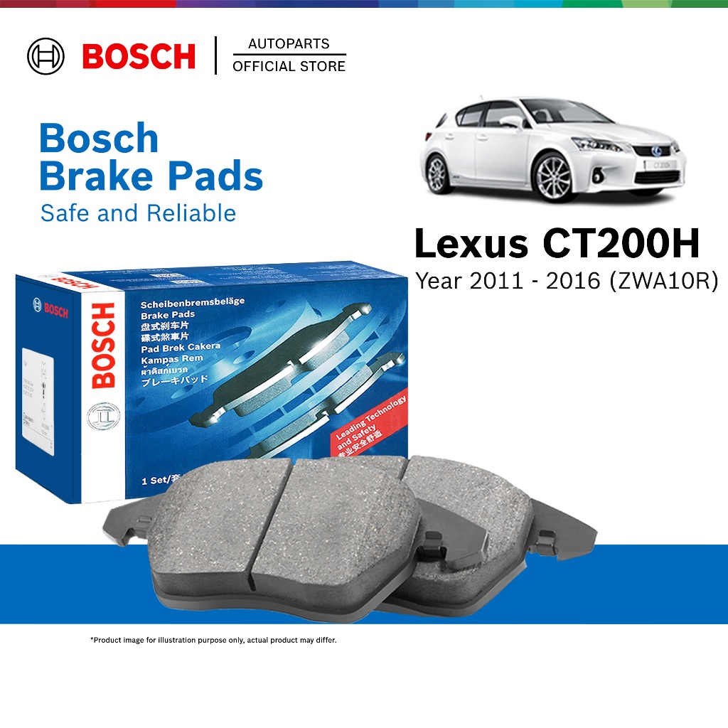 Bosch Front Brake Pads for Lexus CT200 1.8 (2008 - 2016) 0986AB1423