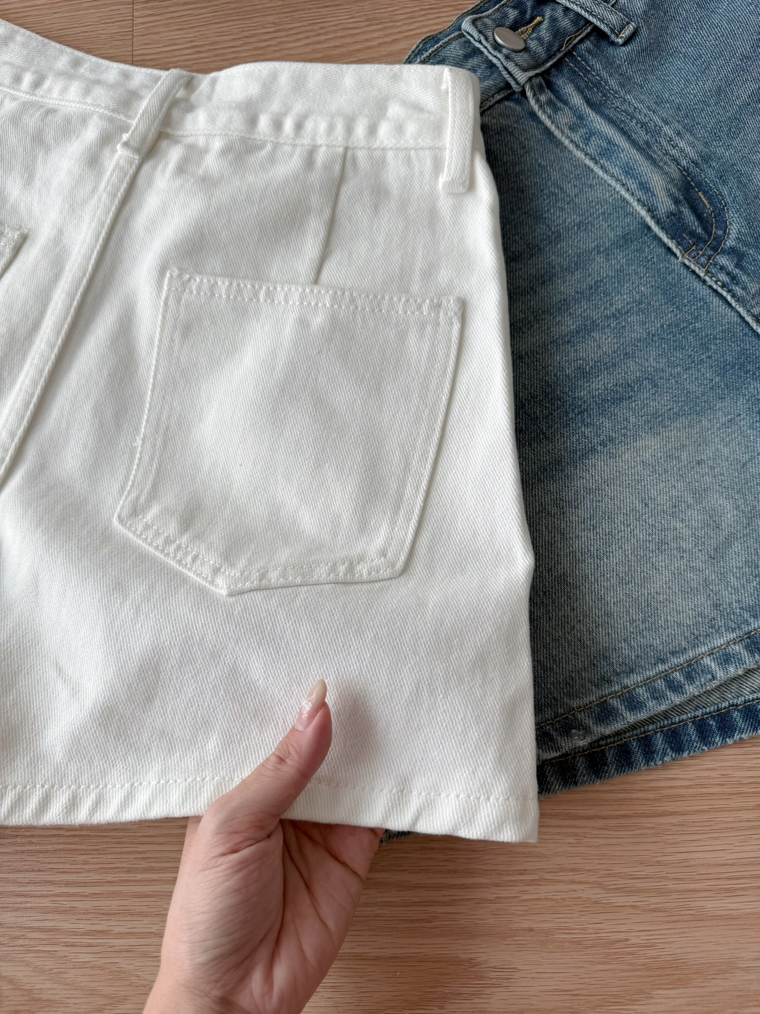 Aster Denim Shorts | White