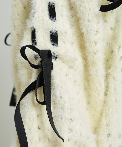 蝴蝶結綁帶針織外套