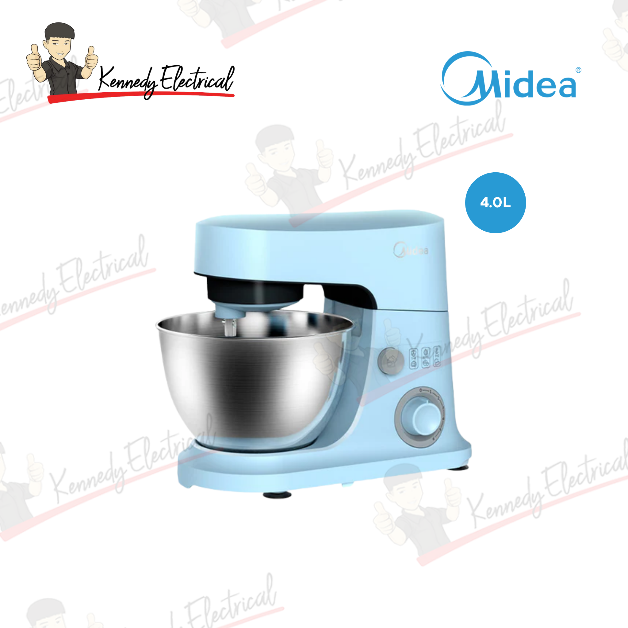 Midea 4.0L Stand Mixer With 6 Speed & Electronic Control Speed 600W (Blue) MSM-400BL