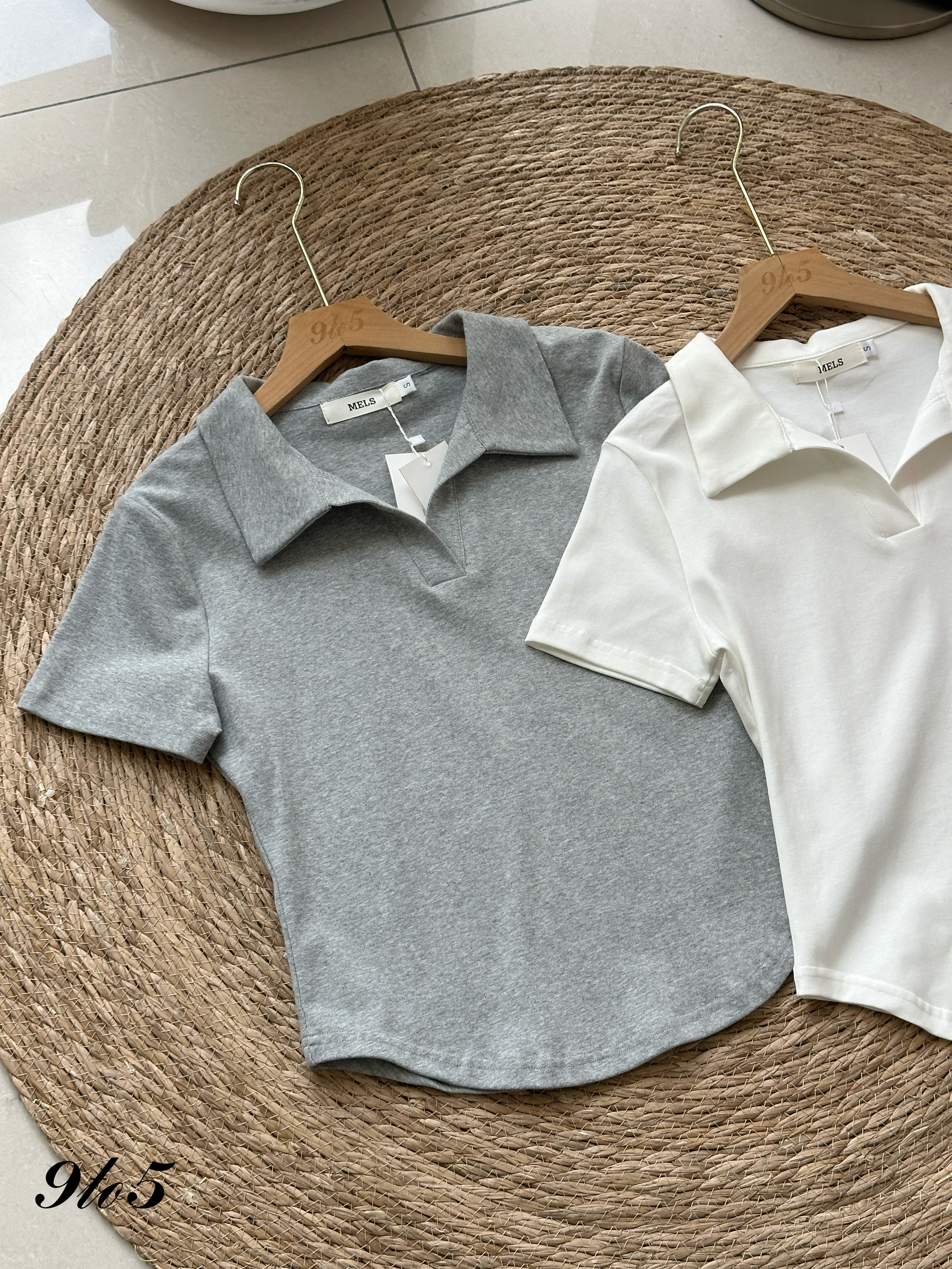 T4163 V Neck Polo Tee - 3 Colors 