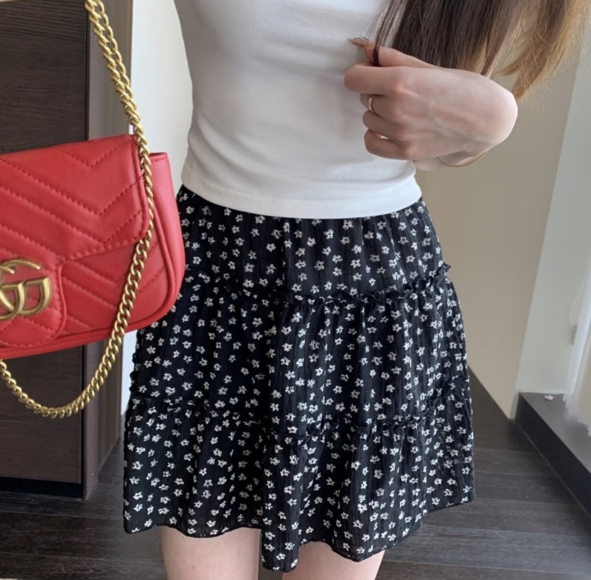 SK335碎花A字半身裙