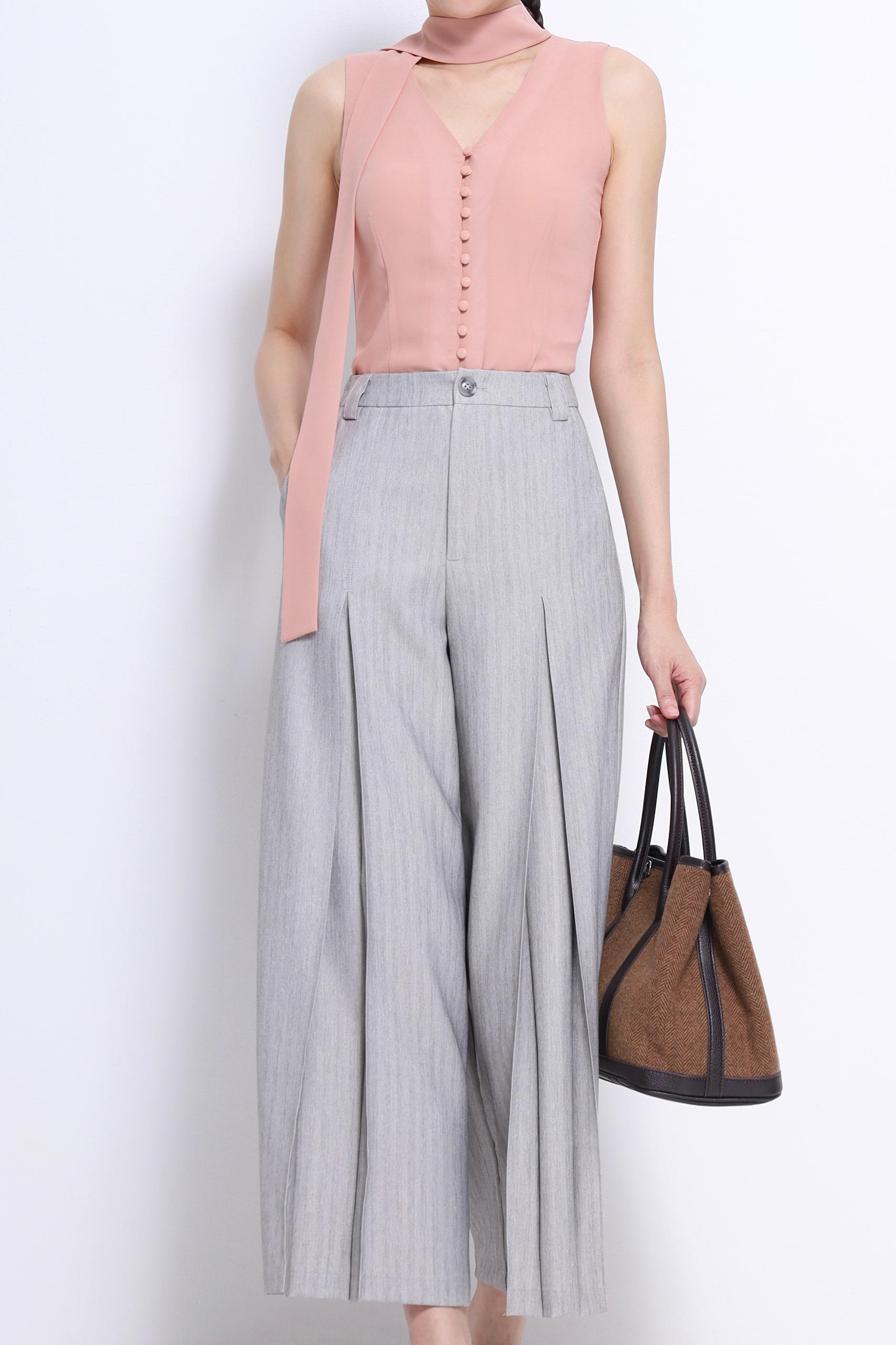 CB2696 TIE COLLAR CHIFFON BLOUSE