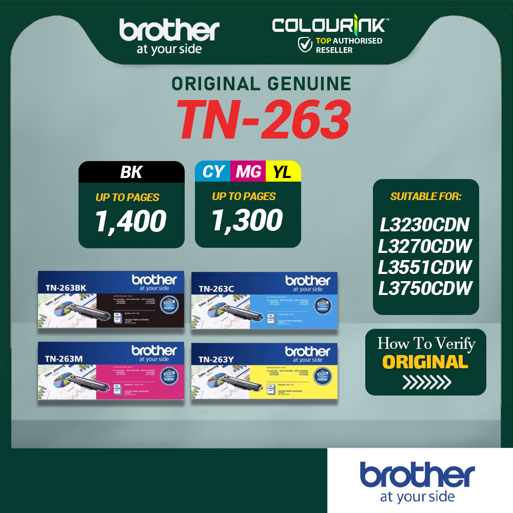 Brother Original TN267 TN263 DR263CL BU223CL  Laser Toner BKCMY for HL-L3230CDN DCP-L3551CDW MFC-L3750CDW