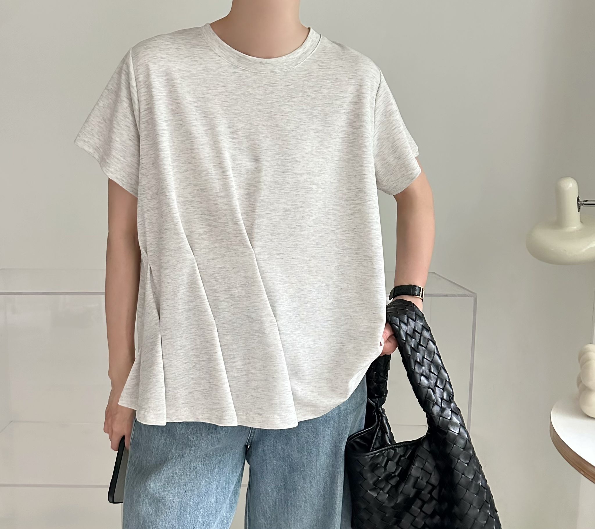 斜摺棉質top