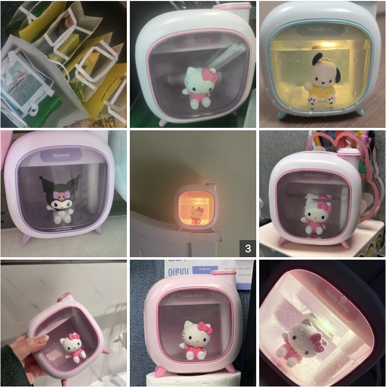 韓國 ROYCHE X Sanrio 聯名 迷你加濕器 氣氛小夜燈｜Hello Kitty / PC狗 / Kuromi