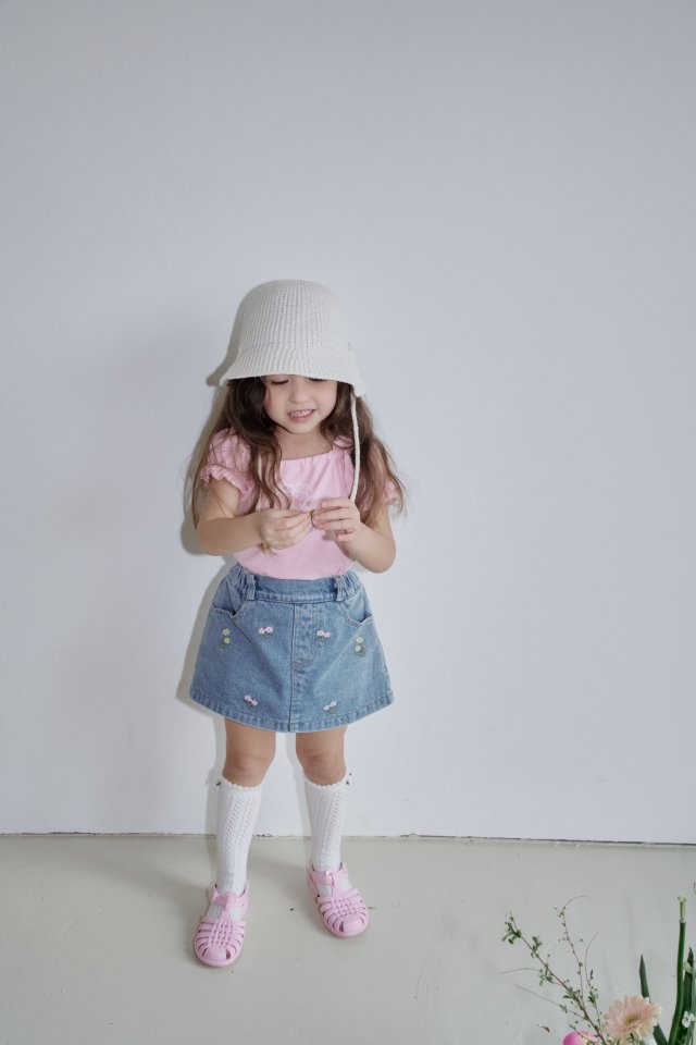 Momoann | Flower denim shorts(size 7(100-105)