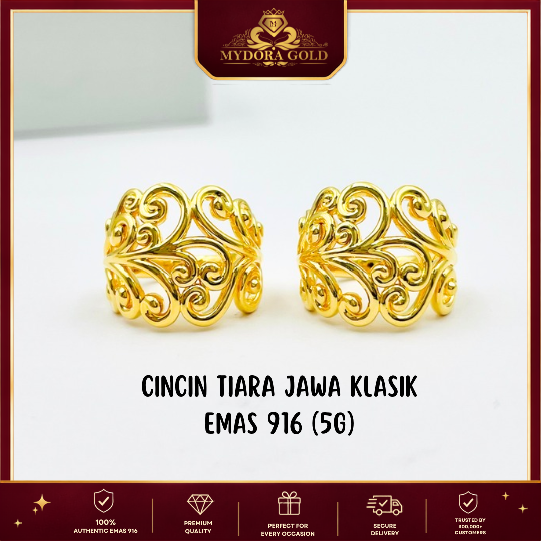 MYDORA Cincin Tiara Jawa Klasik (5G) l EMAS 916/22K