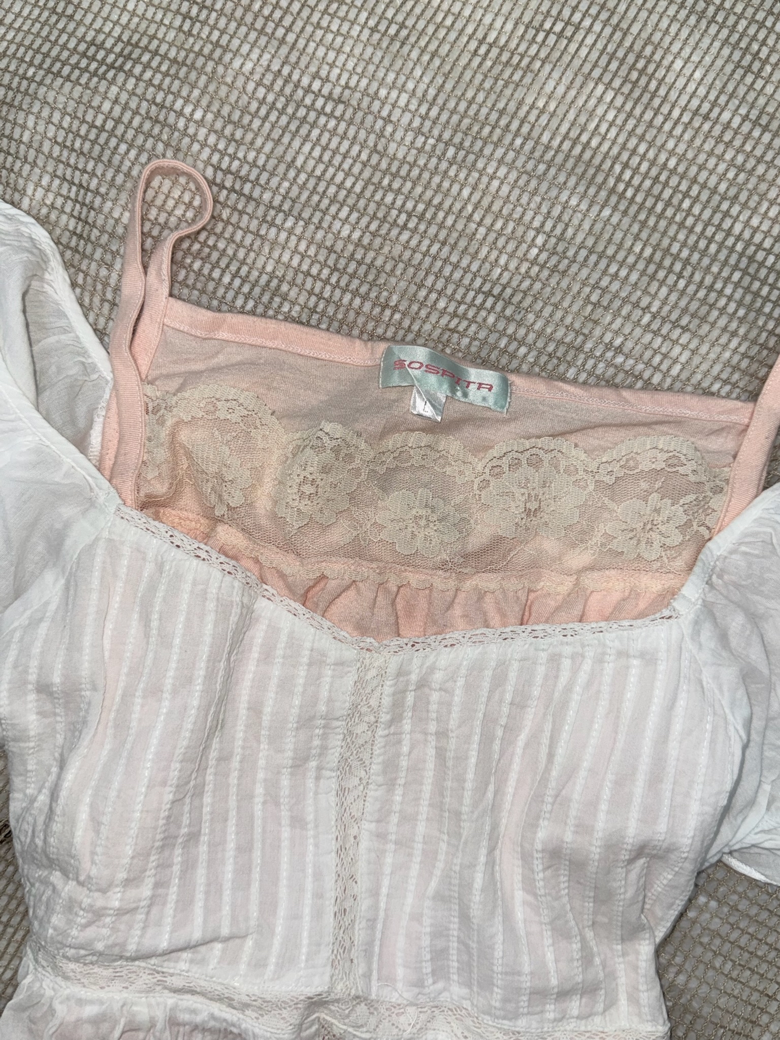 Sweetheart Marshmallow Corset Feminine Lace-Trimmed Top Set