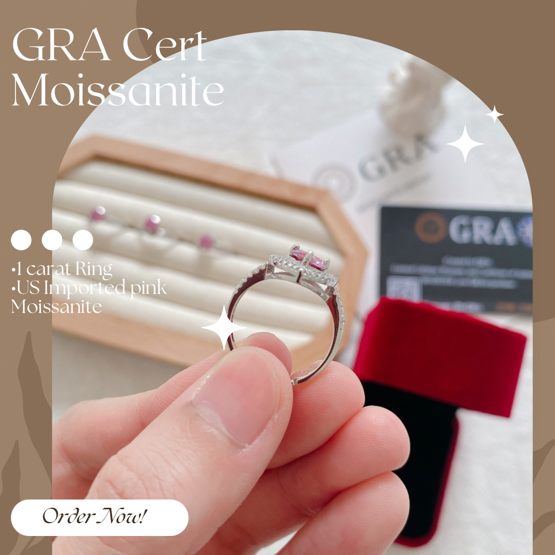 Pink Moissanite Ring Jewelry - Shop Now - GRA Certified  