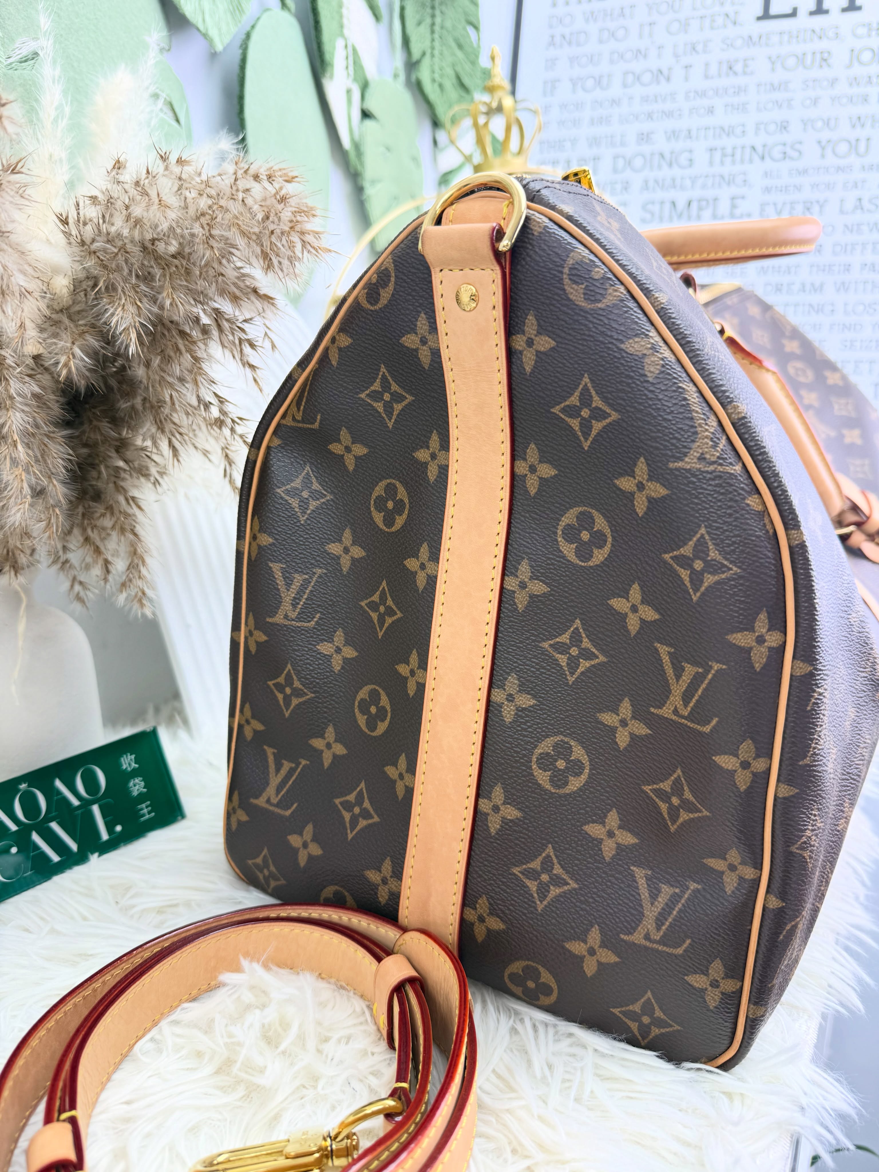 Lv👜 PRE OWNED 🛍️啡色老花keepall 50 🤎
