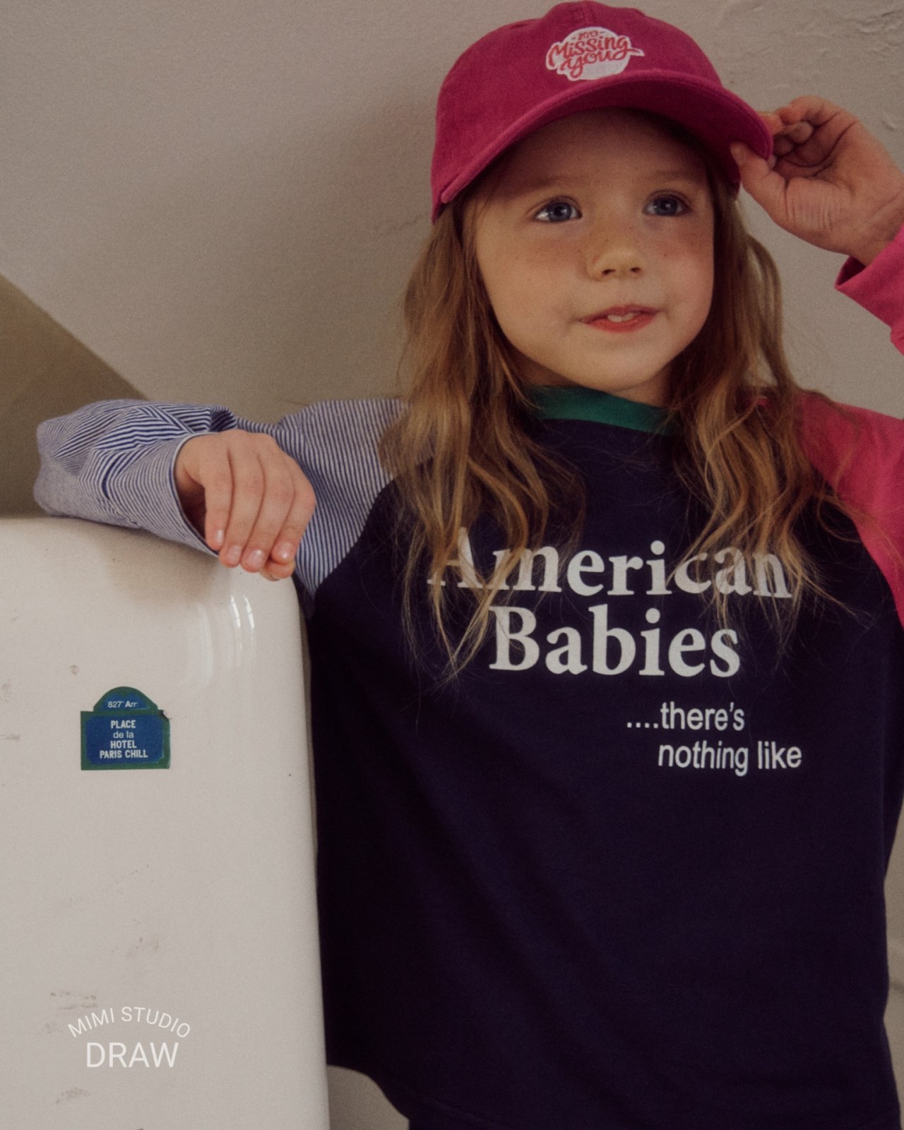 Bymimi | 薄款Patchwork Tee(Navy L105-115)