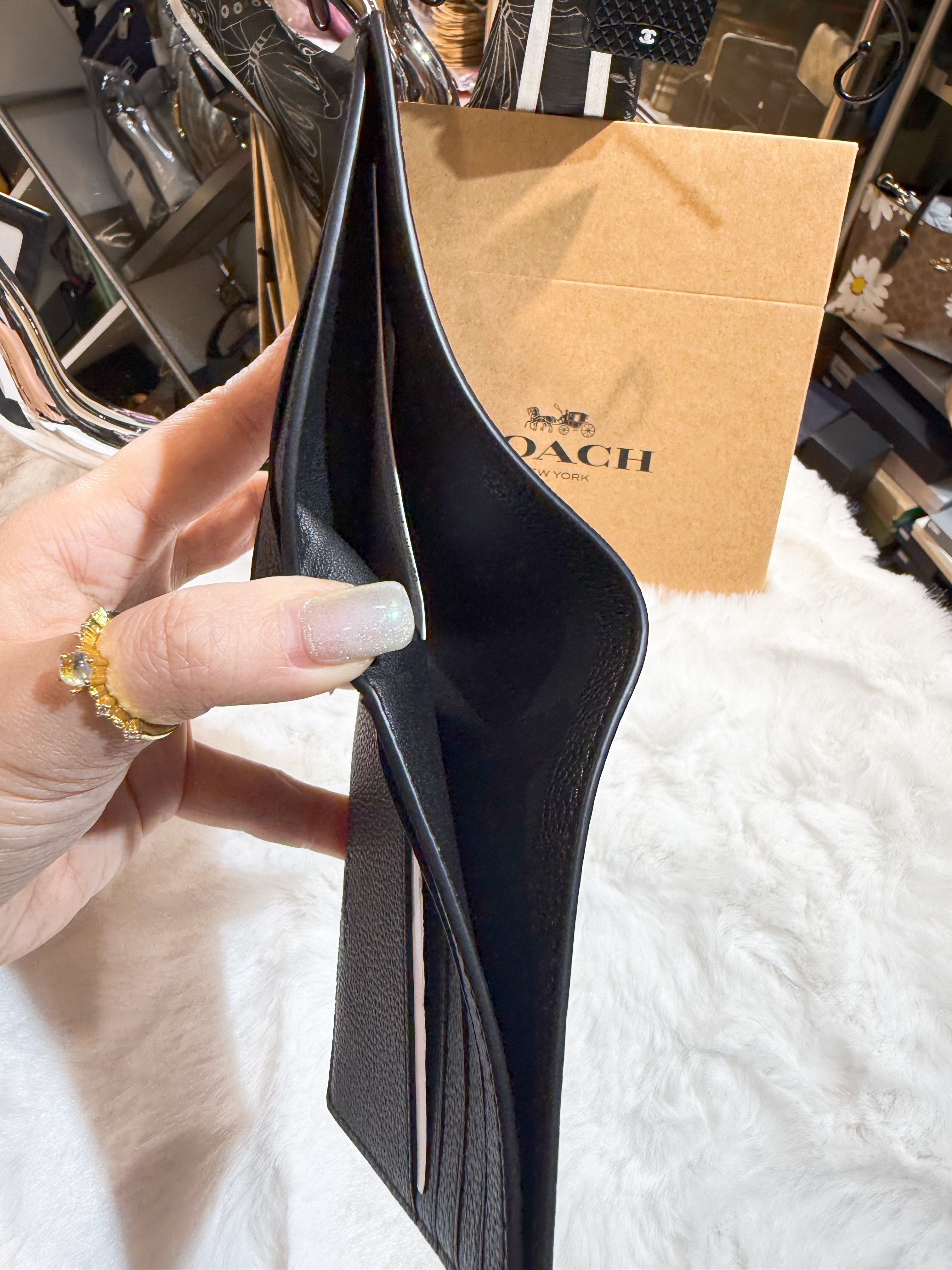 Coach bi fold wallet id/pebb/blk