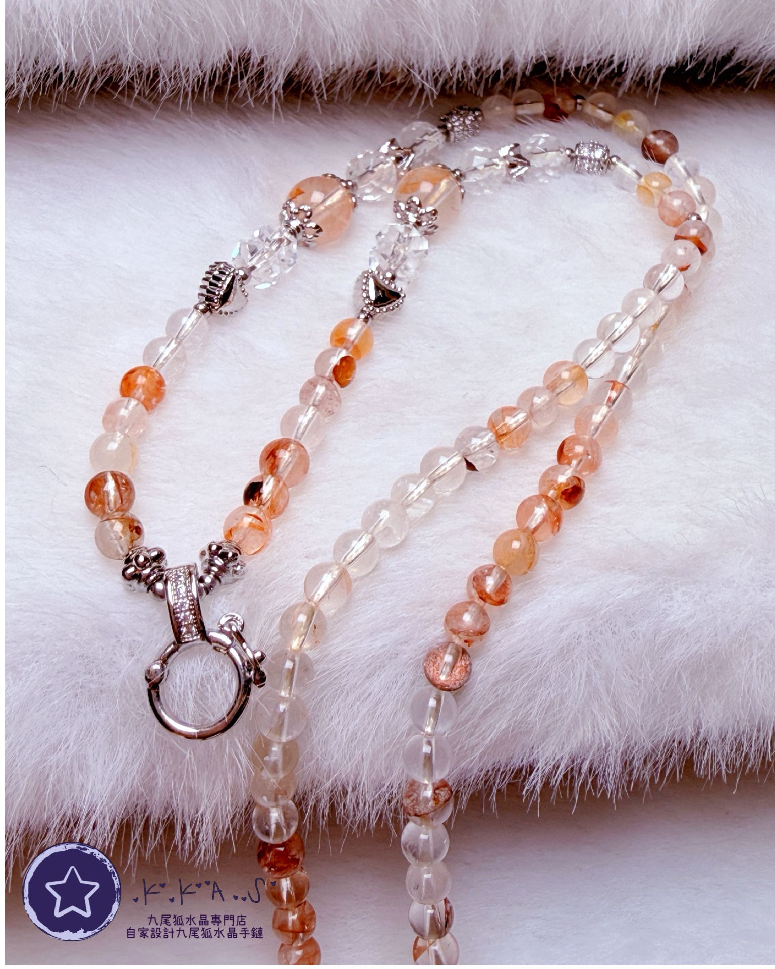 K00165 紅膠花 - 頸鏈