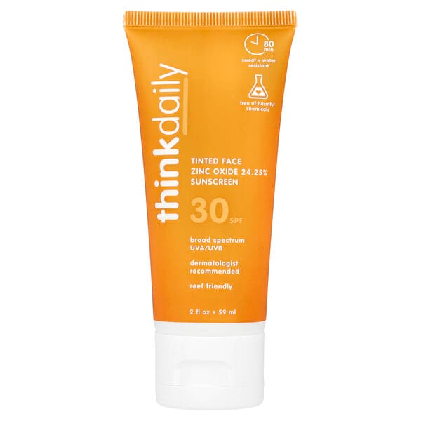 原裝香港行貨 美國製造 THINK Thinkdaily 彩色氧化鋅面部抗曬霜 礦物防曬霜 Sunscreen SPF 30 (2OZ/59 毫升）