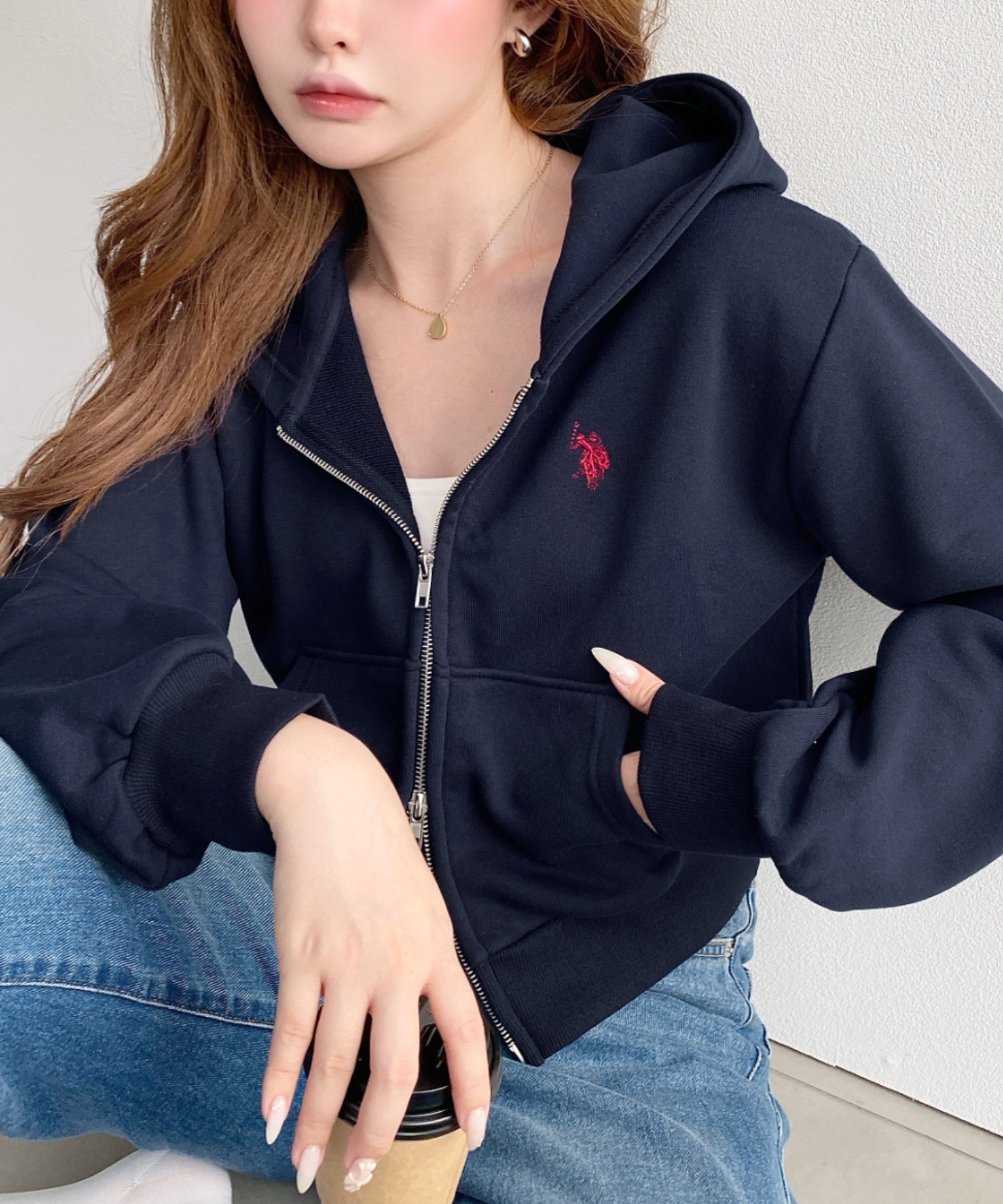 日本直送  US Polo Double Zip Crop Hoodie  TGC AICHI・NAGOYA 2026 