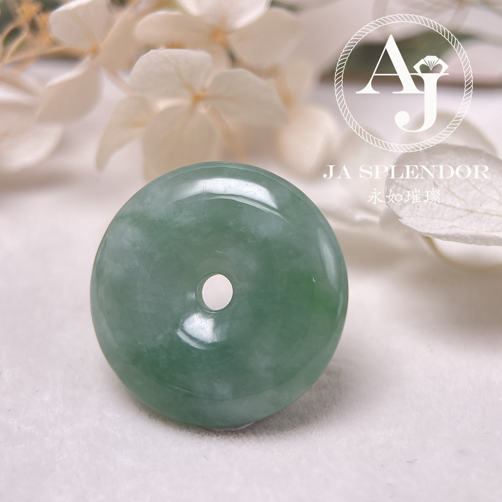 JN-188 天然翡翠A玉 冰潤甜綠平安扣