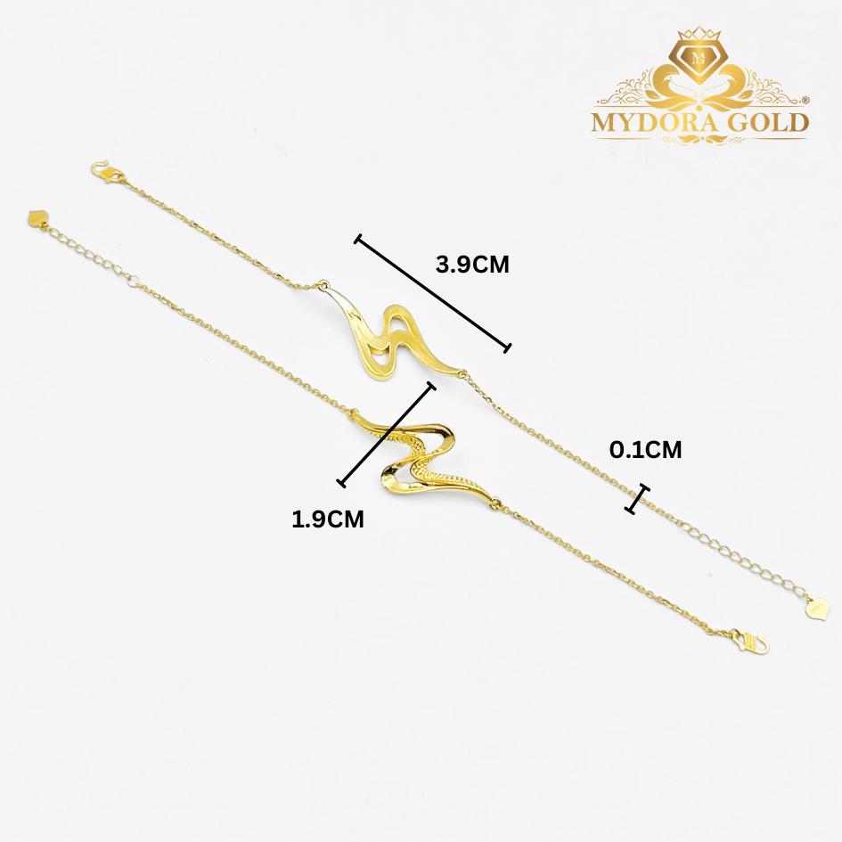 MYDORA Rantai Tangan Sauh Fesyen + Ombak Rindu Double l EMAS 916/22K