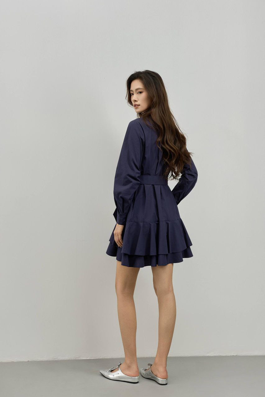 长袖衬衫连衣裙 D0347