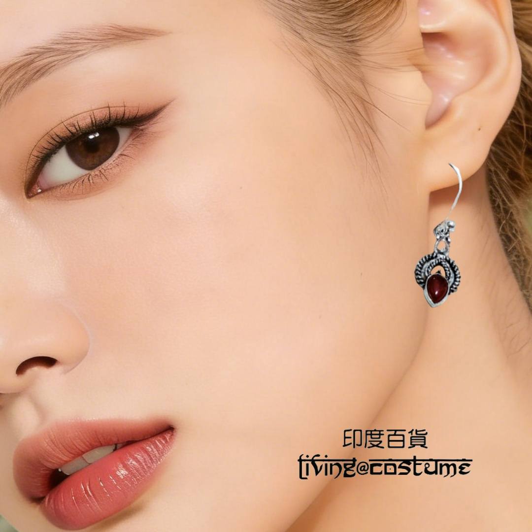 印度黃銅晶石耳環