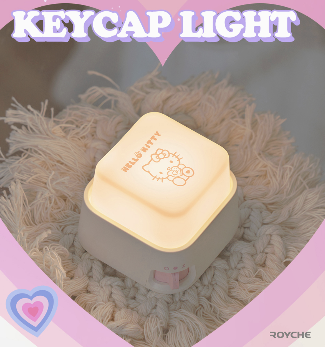 韓國 ROYCHE x Hello Kitty 巨型鍵帽造型 氣氛 小夜燈 +附送限定貼紙｜Keycap Mood Light