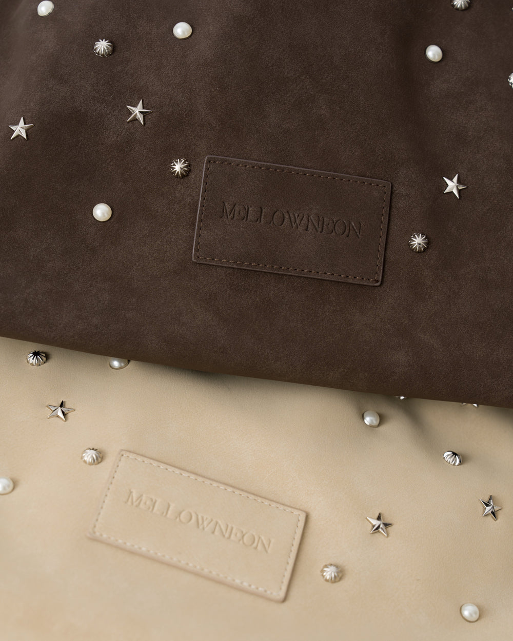 【✨️日本🇯🇵 MELLOWNEON 3 way studded bag 復古絨面窩釘袋✨️】【共2色：奶茶杏色/焦糖棕色】