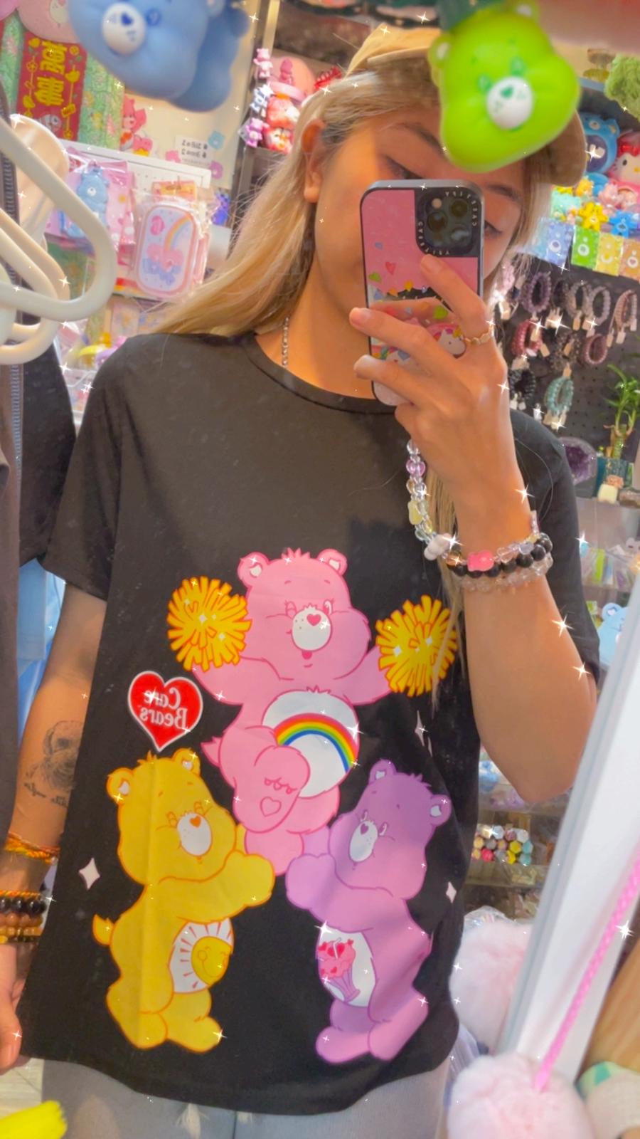 減價品🌈卡通熊印花黑色T恤🐻