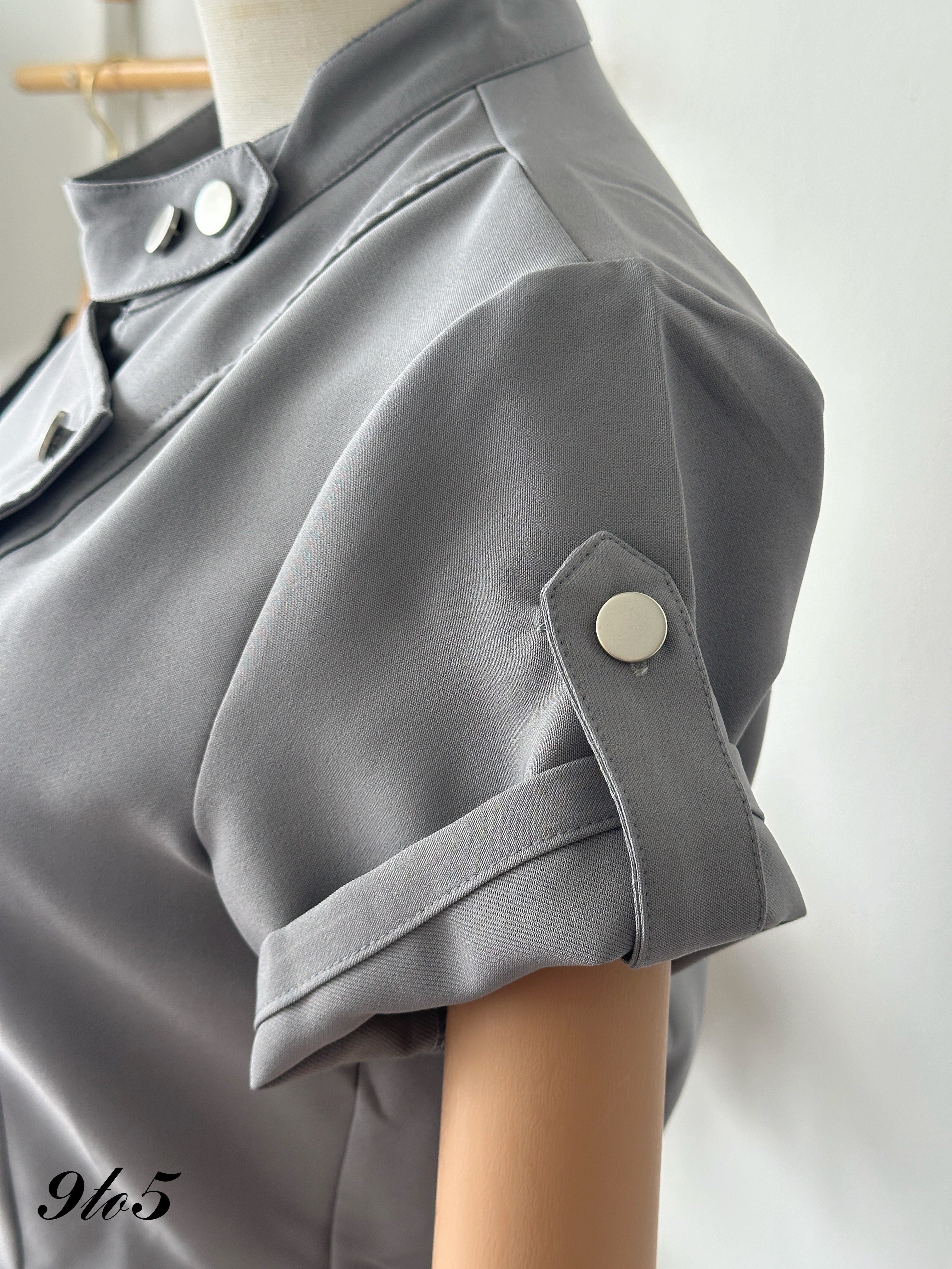 D2364 Stand Collar Dress - 3 Colors 