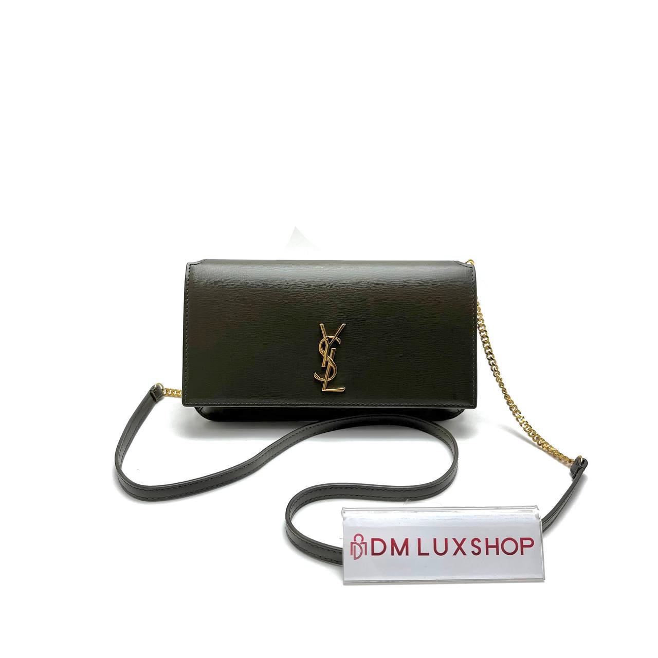 YSL Cassandre Phone Holder Green