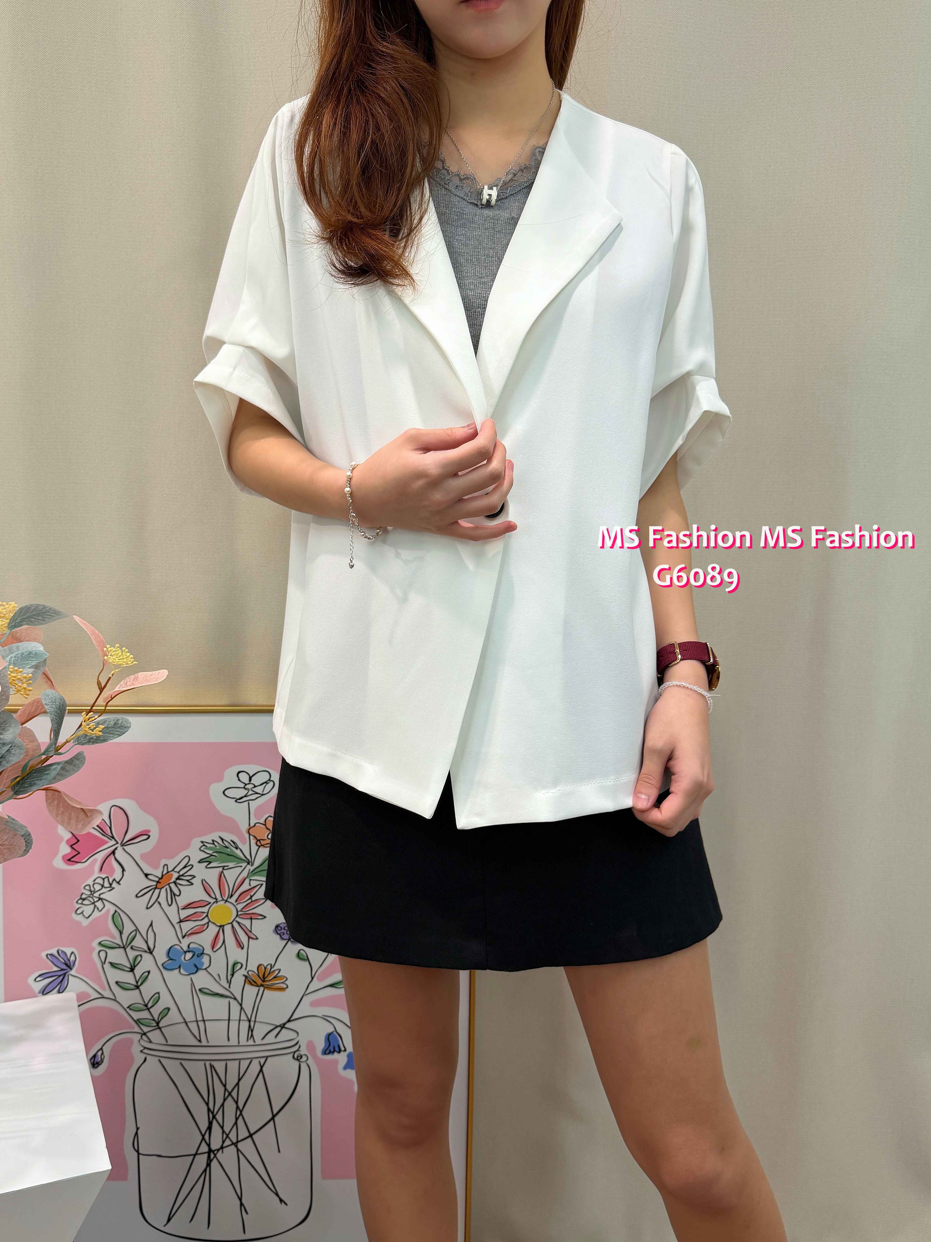 G6189 韓國🇰🇷單鈕短袖薄外套