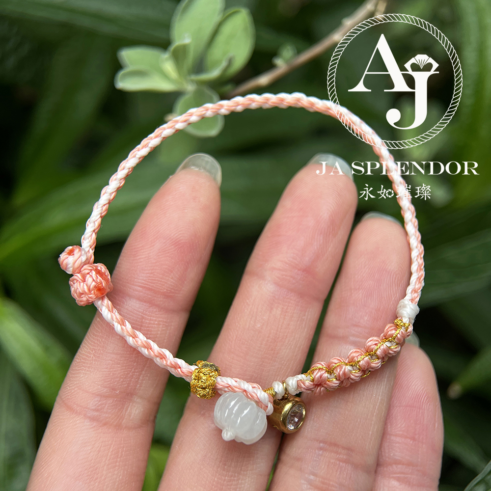 FBG26-H02 天然翡翠A玉 冰種花開手繩（私人訂制）