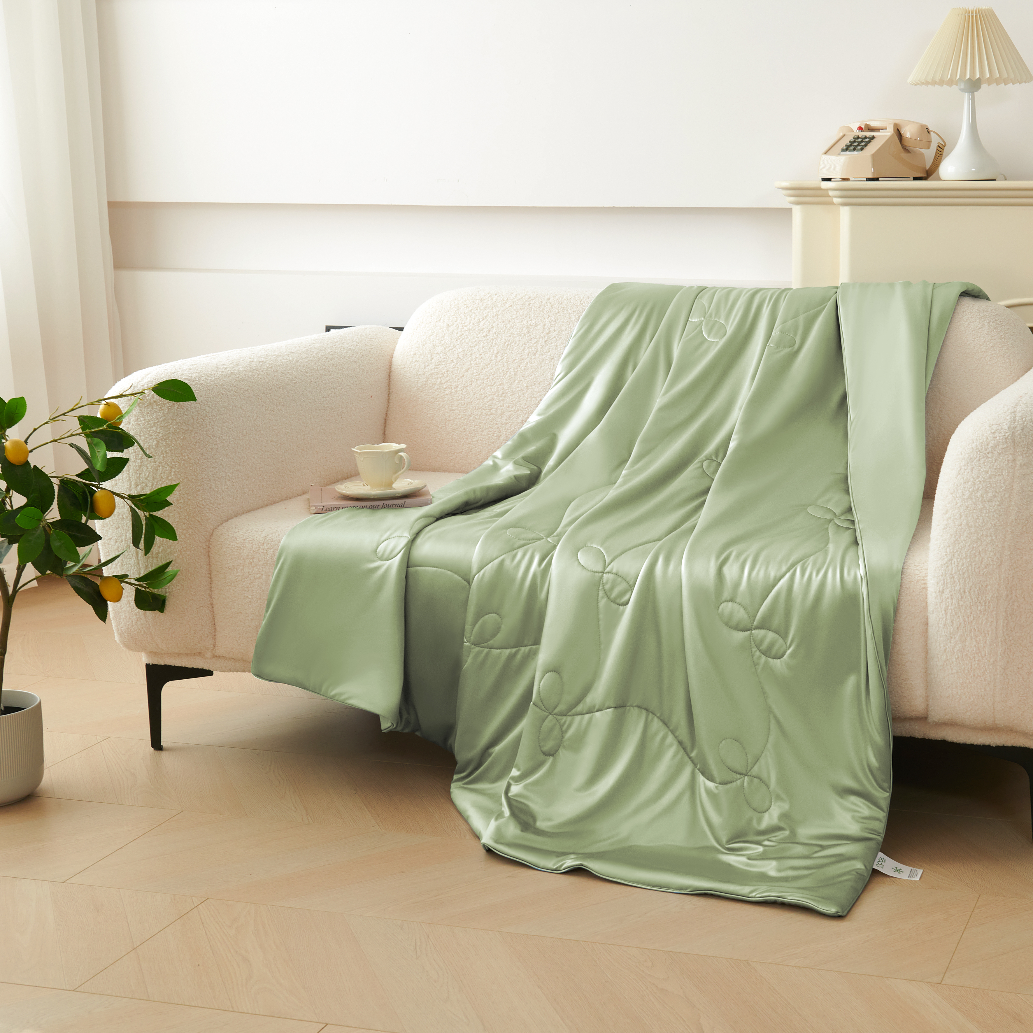 凉感水光被 - 果绿