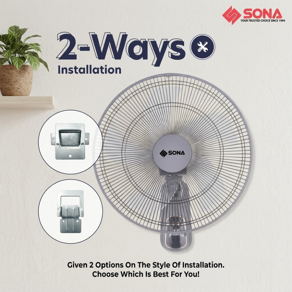 Sona 16" Remote DC Wall Fan Brushless DC Motor  SFW 9518DC RR