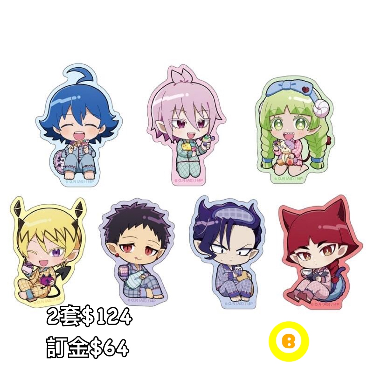 Preorder預訂7/2026年入間同學入魔了パジャマパーティー/ミニキャラ貼紙set