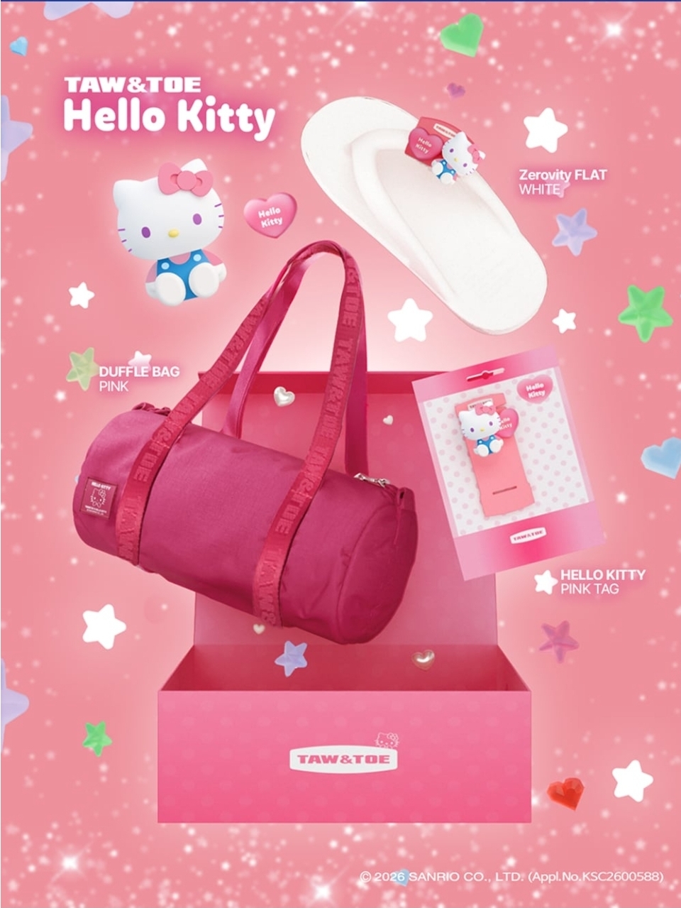 Sanrio × Taw & Toe 人字拖＋圓筒袋Set (Hello Kitty款)
