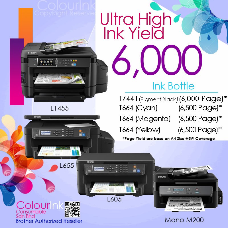 Epson Original T774 T7741 Black Pigment Refill Ink 140ml user for M100｜  M105｜ M200｜ M205｜ L605｜ L655  ｜L1455