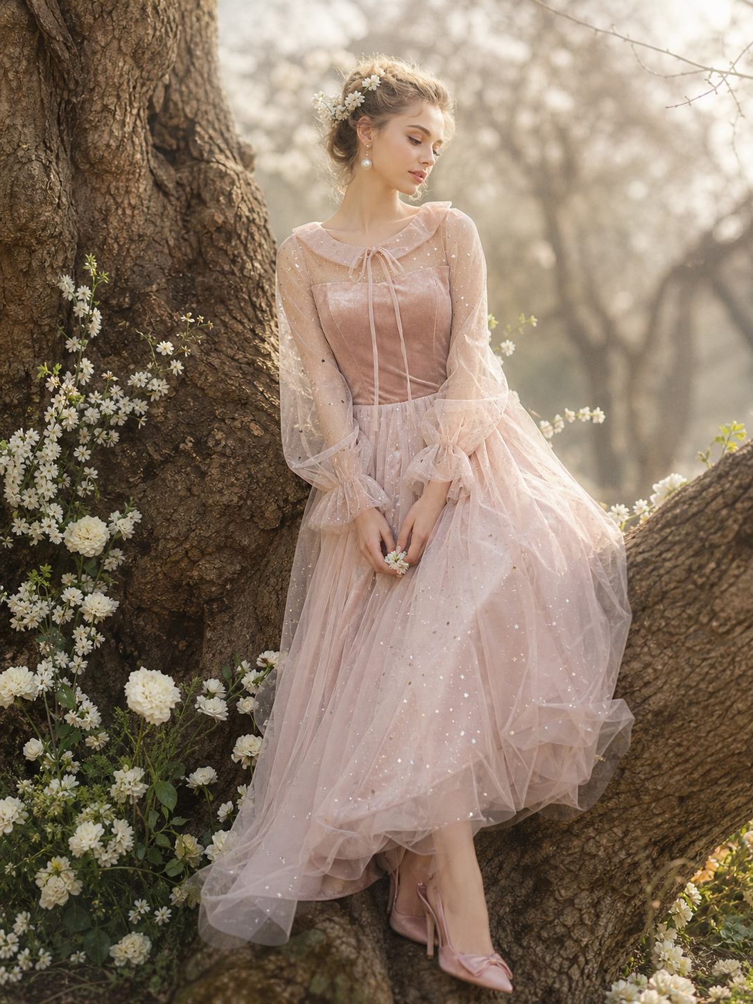維多利亞粉玫瑰棉花糖仙子禮裙Victorian Rose Marshmallow Fairy Gown