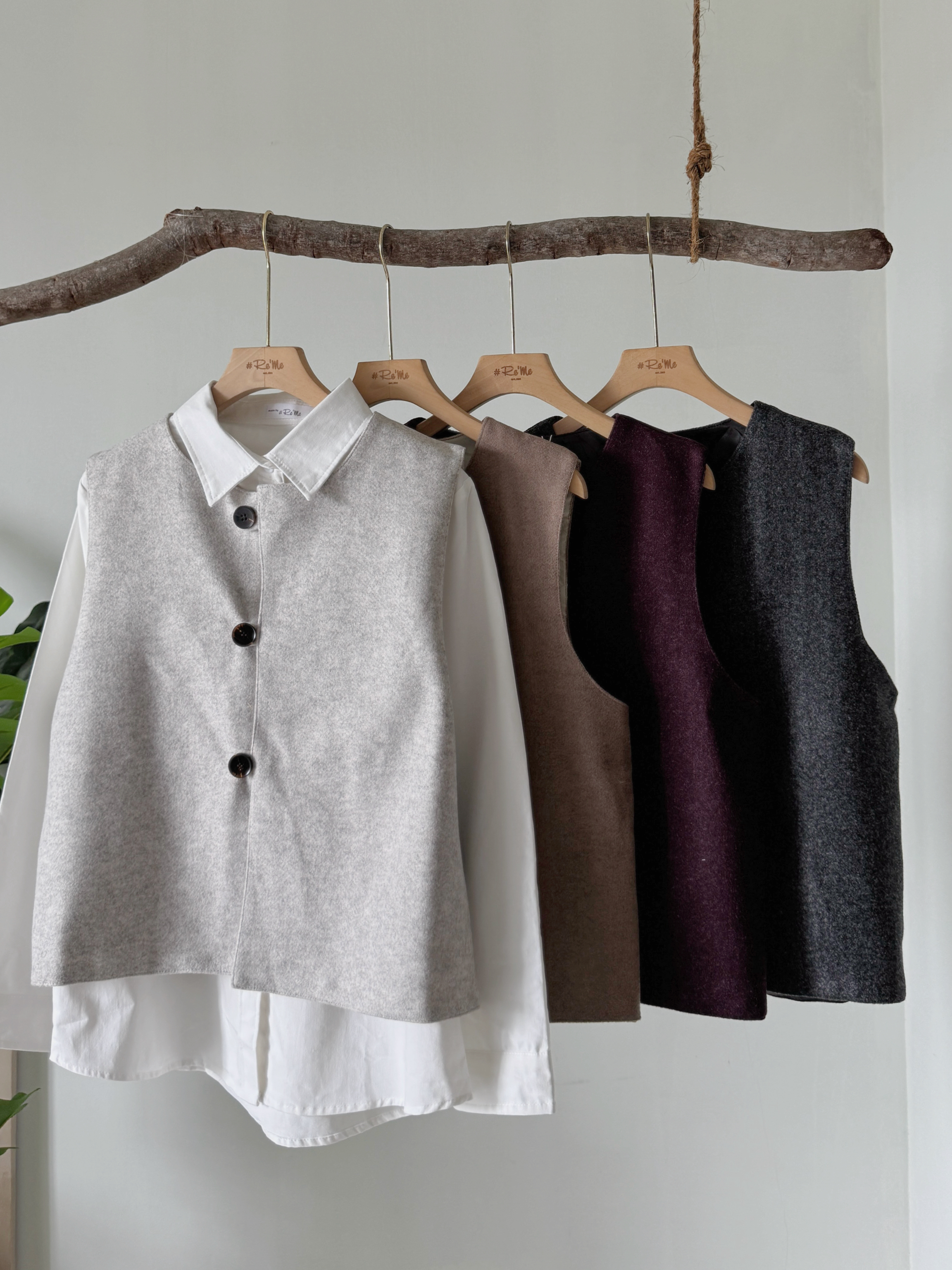 毛呢简约气质马甲外套