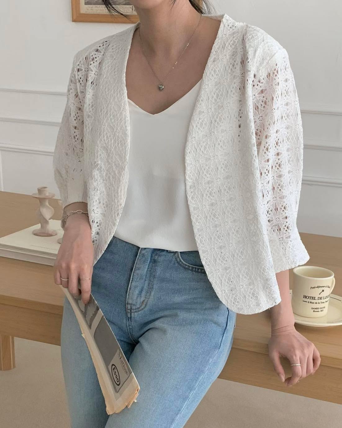 返工通花中袖外套