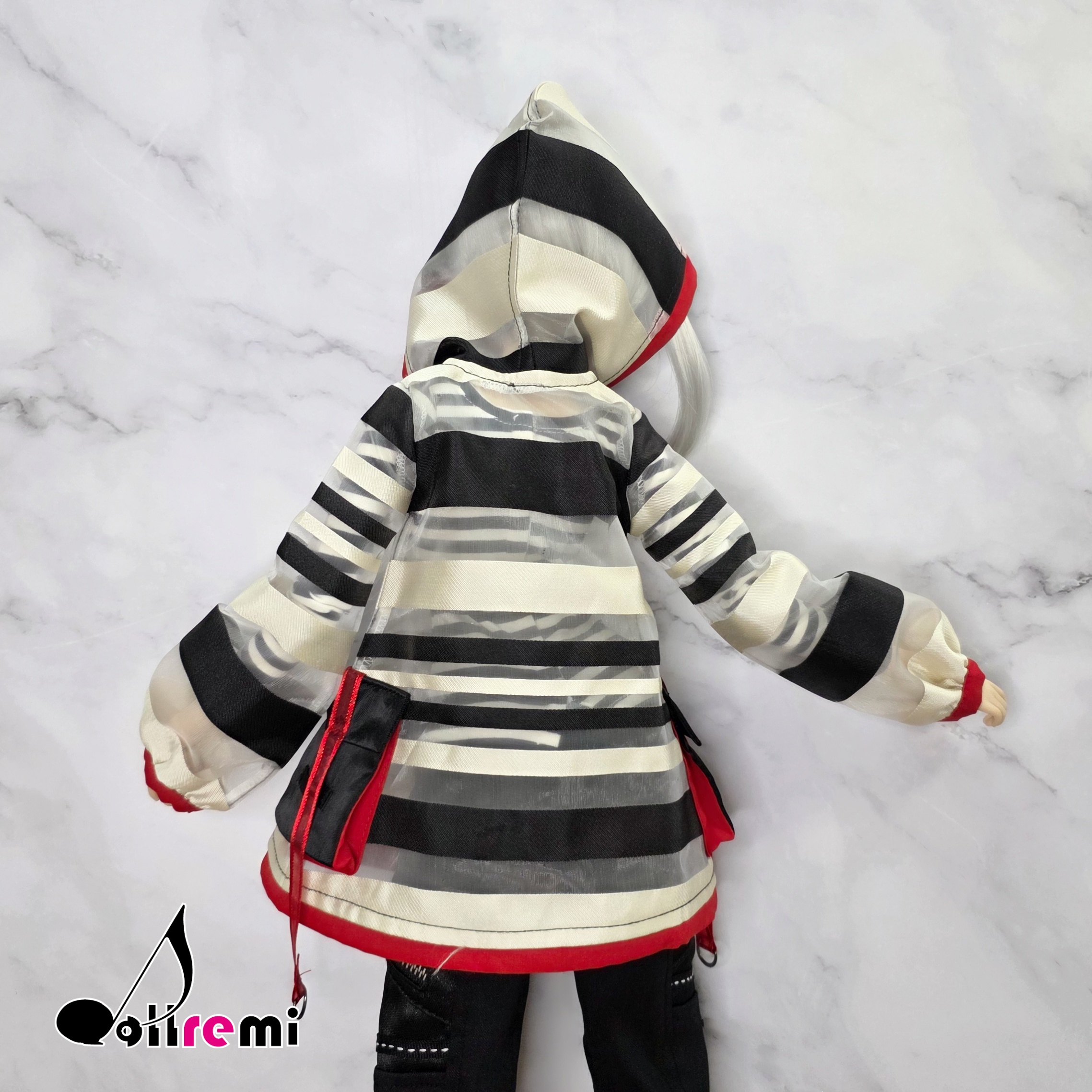 【dollremi】(DD0640)透明黑白間條外套 Sheer black and white striped jacket